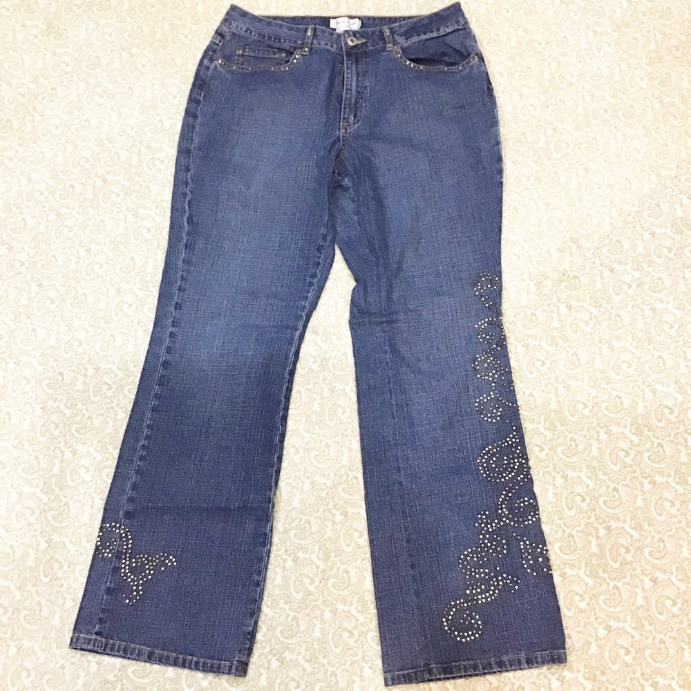 Coldwater Creek Studded Boot Cut Jeans